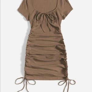 Brown basic dress